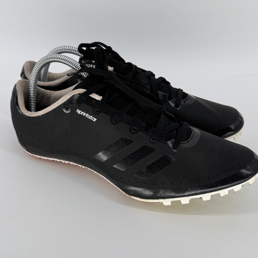 Adidas Sprintstar Mens Track Spikes Black White‎ Adizero B37502 Size 10